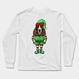 English Springer Spaniel Christmas Elf Long Sleeve T-Shirt